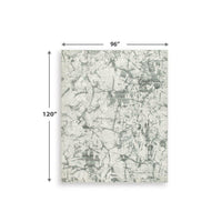 Toby Modern Washable Large Area Rug with Abstract Patterns, Gray Faux Fur 8x10