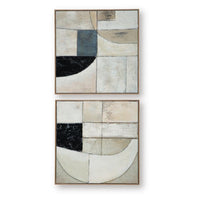 Bexy Abstract Wall Art, Set of 2, Geometric Accent, Multicolor Canvas 30x30