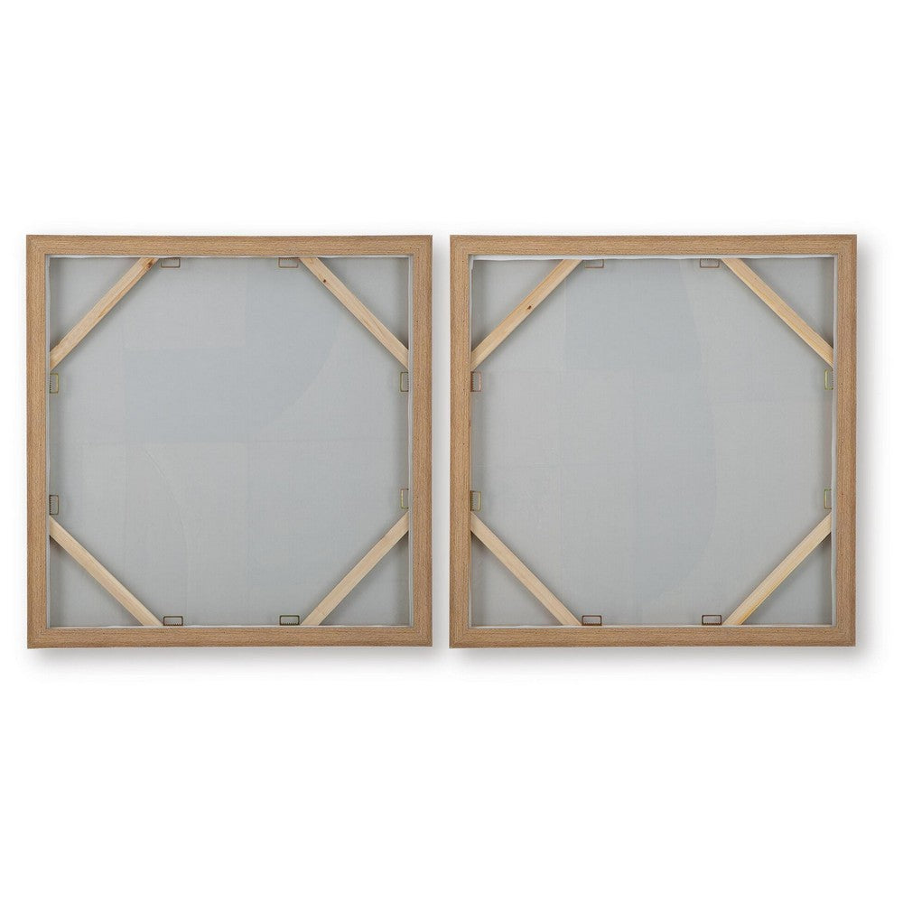 Bexy Abstract Wall Art, Set of 2, Geometric Accent, Multicolor Canvas 30x30