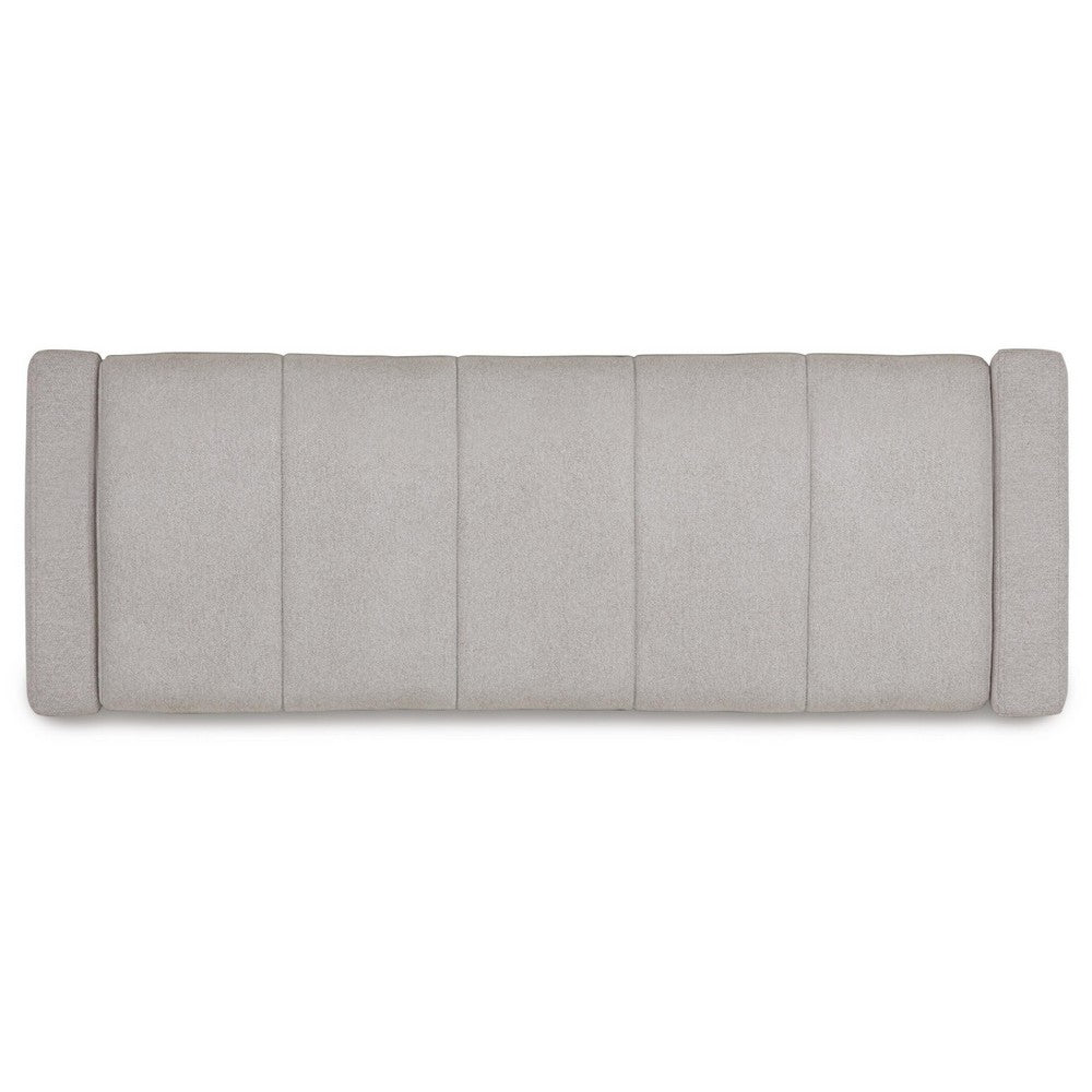 Aksa Modern Bench with Hidden Storage, Gray Channel-Tufted Polyester 50 Inch - BM355705