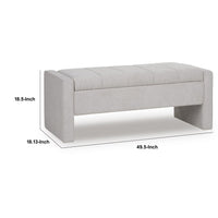 Aksa Modern Bench with Hidden Storage, Gray Channel-Tufted Polyester 50 Inch - BM355705
