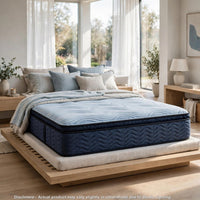 Peko Hybrid Twin Mattress with Bonnell Coil System, Light Blue Fabric 8 Inch - BM355706
