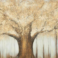 Davy Autumn-Tree Wall Art with Gold Foil Accent, Brown, Canvas 36x60