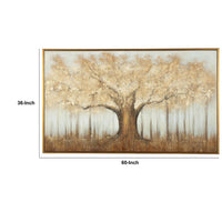 Davy Autumn-Tree Wall Art with Gold Foil Accent, Brown, Canvas 36x60