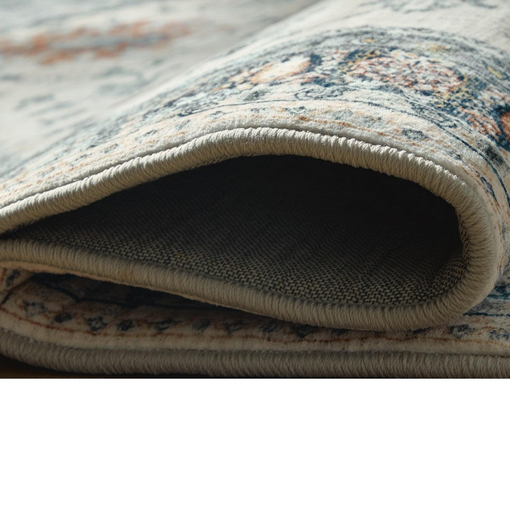 Wally Medium Area Rug with Medallion Motifs, Memory Foam, Multicolor Faux Fur 5x7