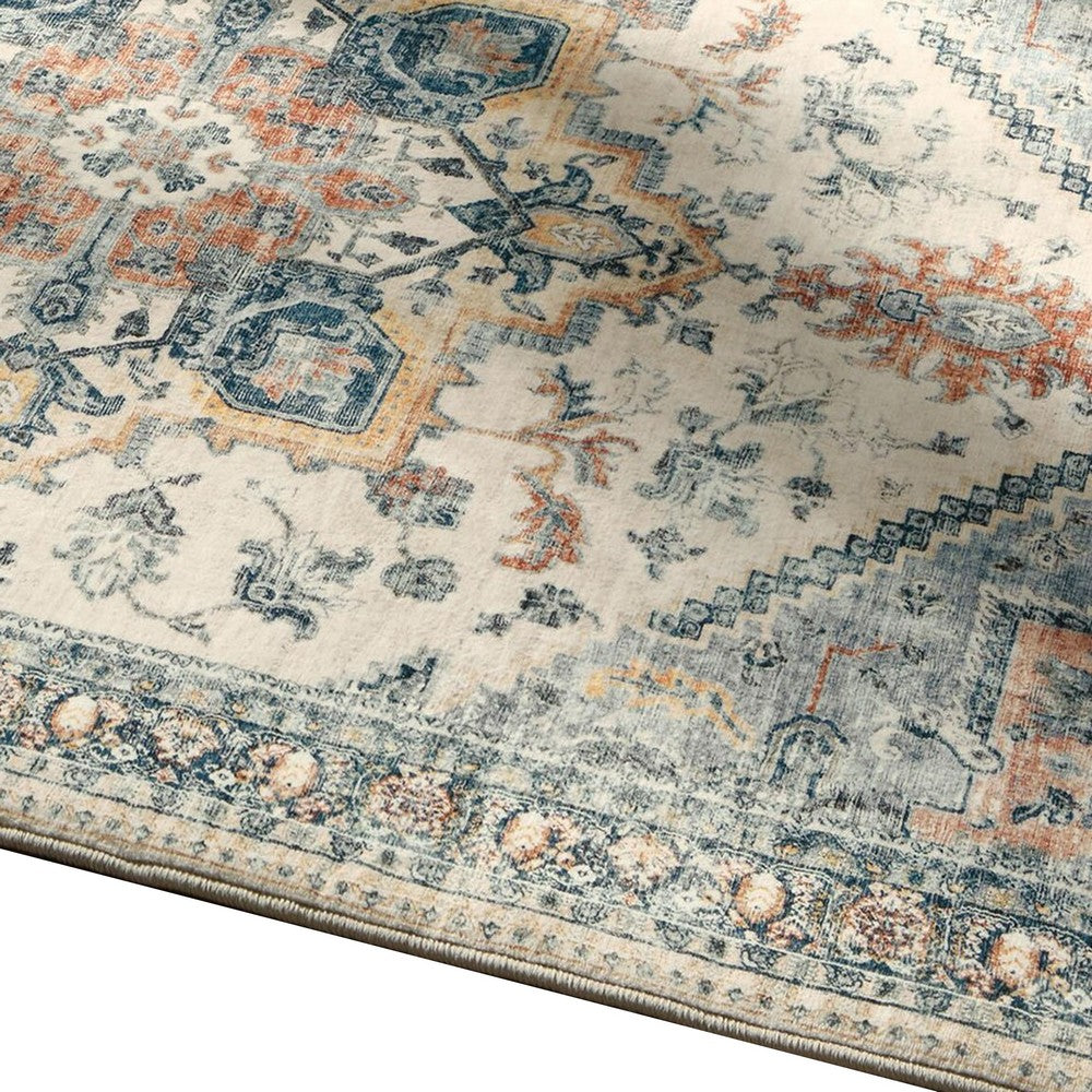 Wally Medium Area Rug with Medallion Motifs, Memory Foam, Multicolor Faux Fur 5x7