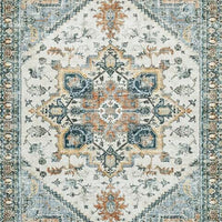 Wally Medium Area Rug with Medallion Motifs, Memory Foam, Multicolor Faux Fur 5x7