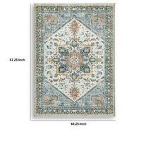 Wally Medium Area Rug with Medallion Motifs, Memory Foam, Multicolor Faux Fur 5x7