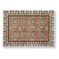 Nyas Medium Area Rug with Medallion Patterns, Multicolor Woven Polyester 5x7