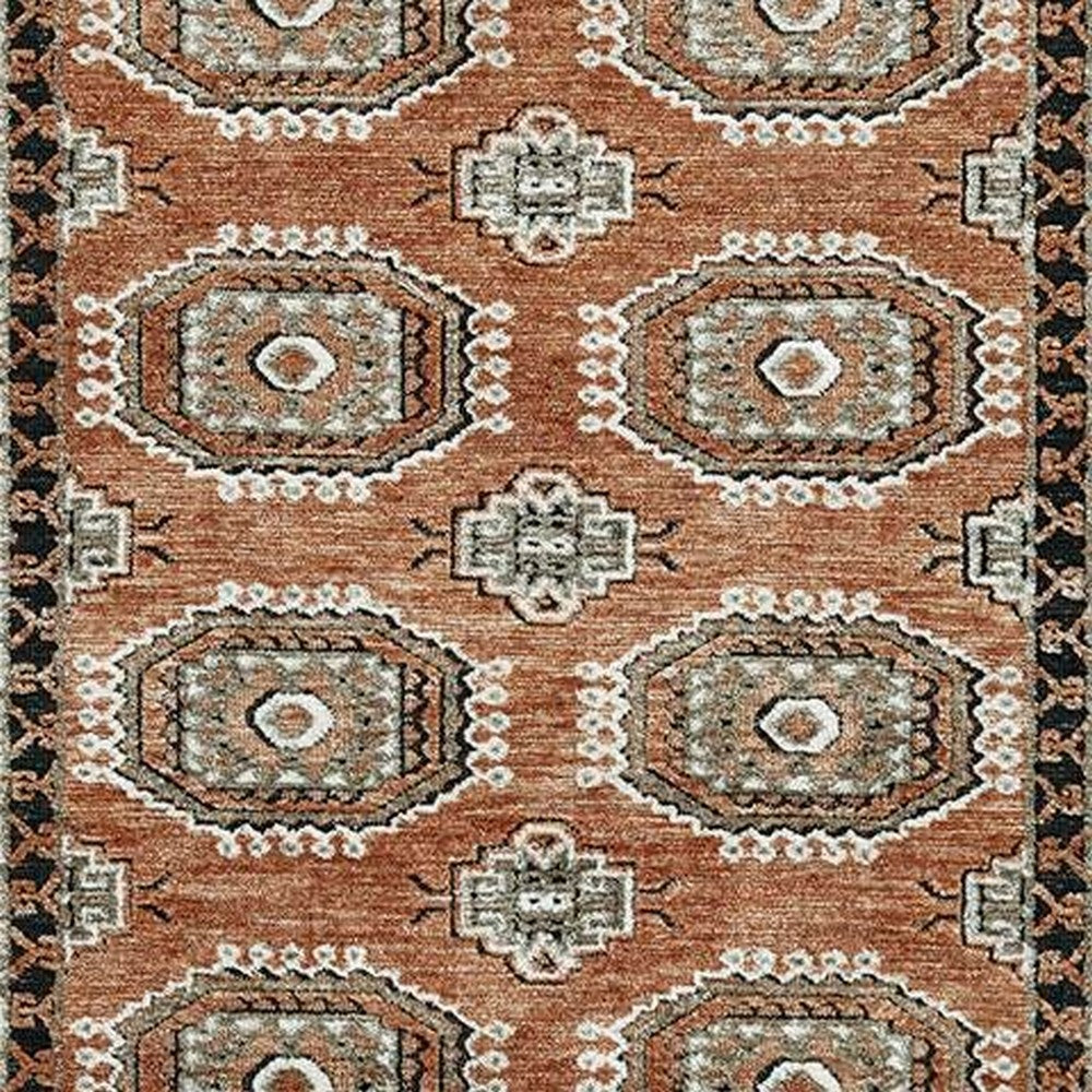Nyas Medium Area Rug with Medallion Patterns, Multicolor Woven Polyester 5x7