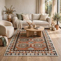 Nyas Medium Area Rug with Medallion Patterns, Multicolor Woven Polyester 5x7