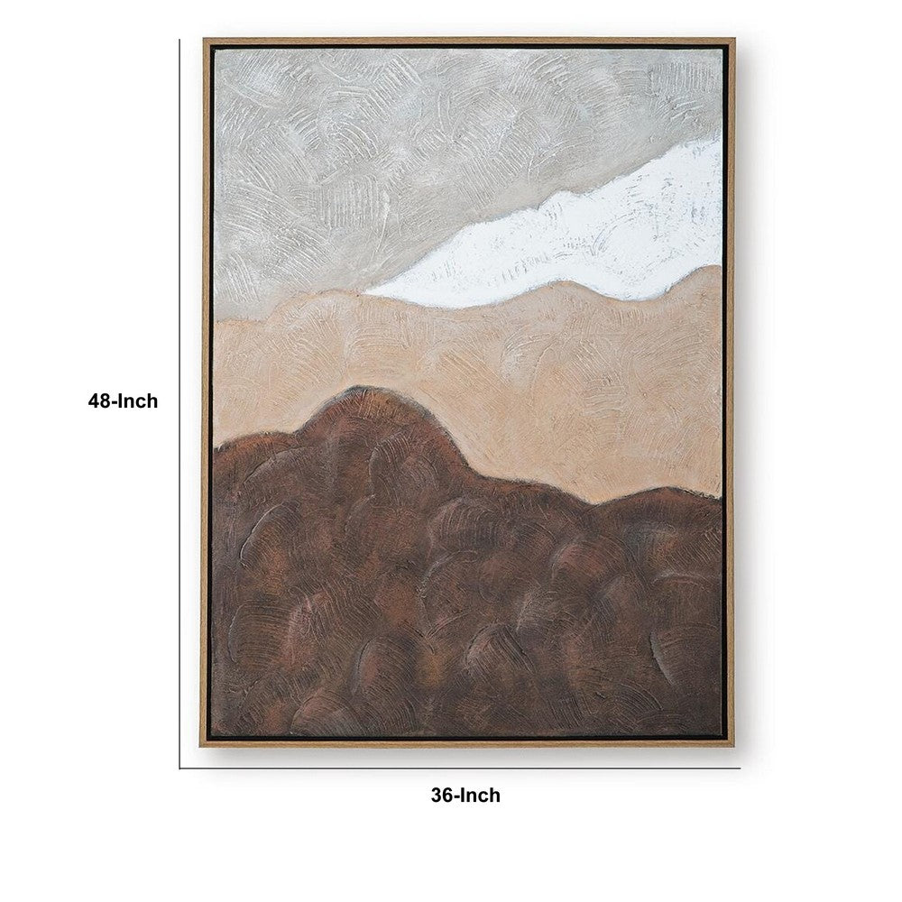 Fanny Landscape-Inspired Abstract Hand-Painted Wall Art, Multicolor 36x48