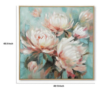 Parry Floral Hand-Painted Wall Art, Brown Framed Canvas, Multicolor 48x49