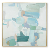Wyna Watercolor-Inspired Abstract Wall Art, Gold Frame, Multicolor 48x48