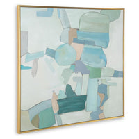 Wyna Watercolor-Inspired Abstract Wall Art, Gold Frame, Multicolor 48x48