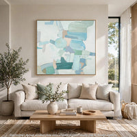 Wyna Watercolor-Inspired Abstract Wall Art, Gold Frame, Multicolor 48x48
