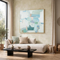 Wyna Watercolor-Inspired Abstract Wall Art, Gold Frame, Multicolor 48x48