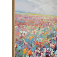 Sethy Wall Art, Hand-Painted Floral Landscape, Multicolor Canvas 48x49