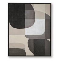 Kesly Wall Art with Abstract Design, Black Framed Canvas, Multicolor 40x50
