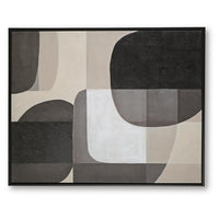 Kesly Wall Art with Abstract Design, Black Framed Canvas, Multicolor 40x50
