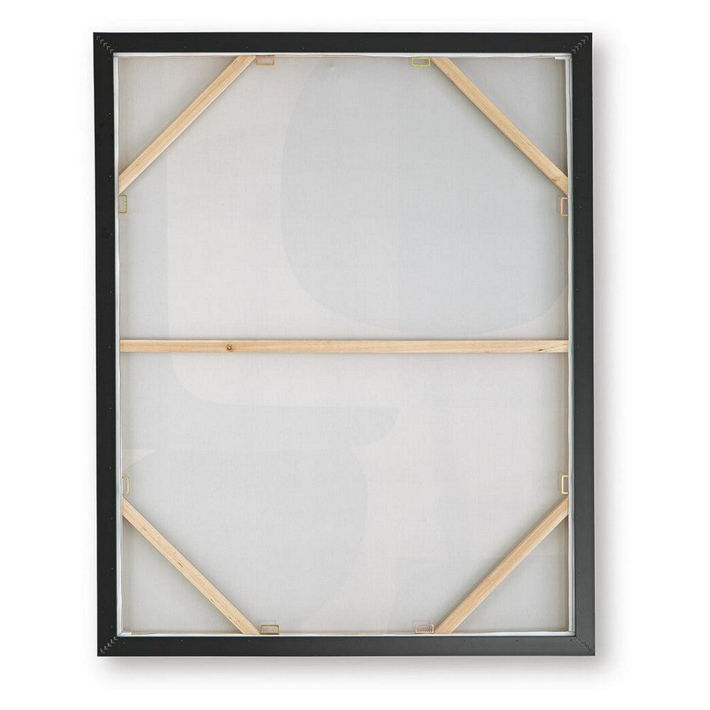 Kesly Wall Art with Abstract Design, Black Framed Canvas, Multicolor 40x50