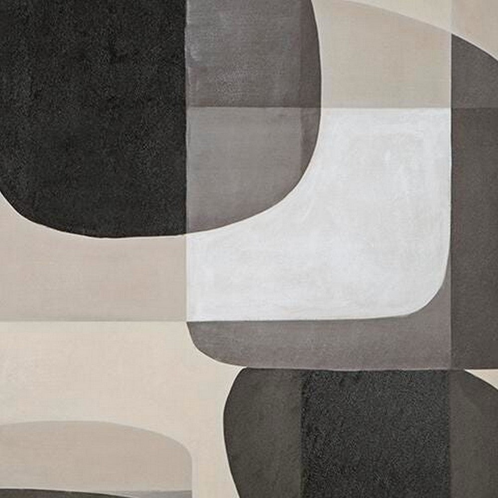 Kesly Wall Art with Abstract Design, Black Framed Canvas, Multicolor 40x50