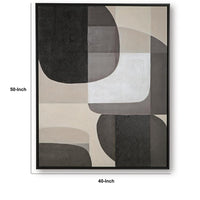 Kesly Wall Art with Abstract Design, Black Framed Canvas, Multicolor 40x50
