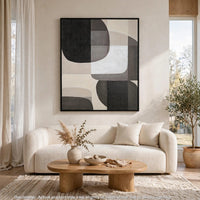 Kesly Wall Art with Abstract Design, Black Framed Canvas, Multicolor 40x50