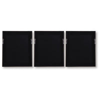 Henny Wall Art, Set of 3, White Coral Motifs, Brown Glass-Front Frame 20x24