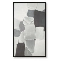 Adil Wall Art with Abstract Patterns, Black Frame, Multicolor Canvas 36x60