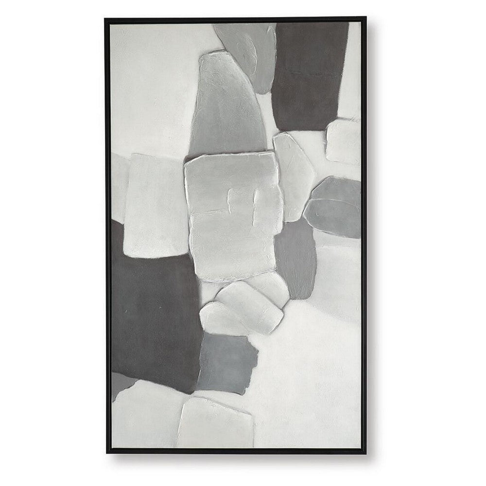 Adil Wall Art with Abstract Patterns, Black Frame, Multicolor Canvas 36x60