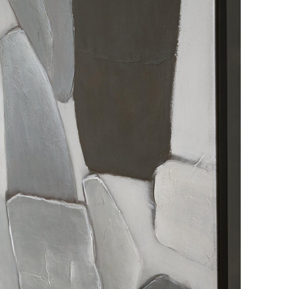 Adil Wall Art with Abstract Patterns, Black Frame, Multicolor Canvas 36x60