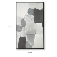 Adil Wall Art with Abstract Patterns, Black Frame, Multicolor Canvas 36x60