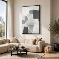 Adil Wall Art with Abstract Patterns, Black Frame, Multicolor Canvas 36x60