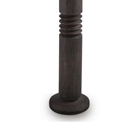 Fiona Floor Lamp, Carved Base, Fabric Shade, Black Textured Polyresin 64 Inch