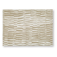 Bella Medium Area Rug with Beige-White Abstract Design, Wool Polyester 5x7