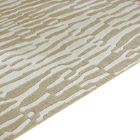Bella Medium Area Rug with Beige-White Abstract Design, Wool Polyester 5x7