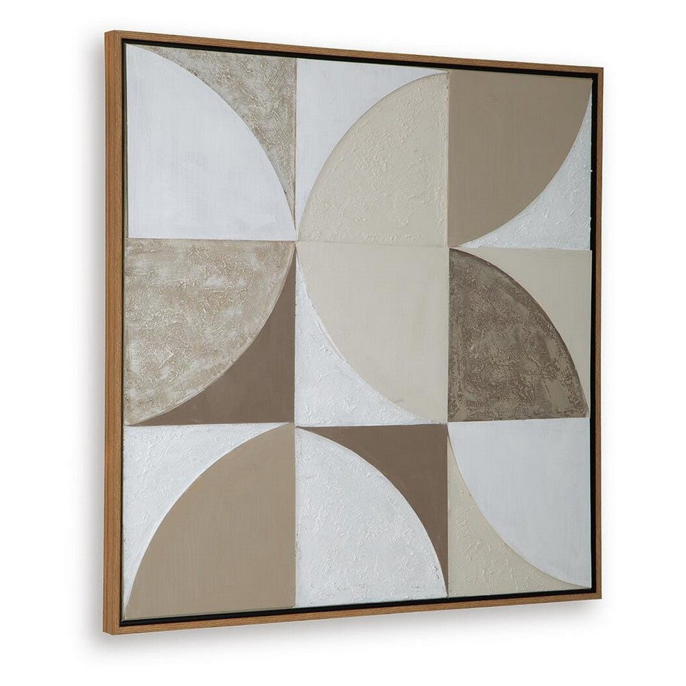 Harun Wall Art with Abstract Geometric Design, Multicolor Canvas 40x40