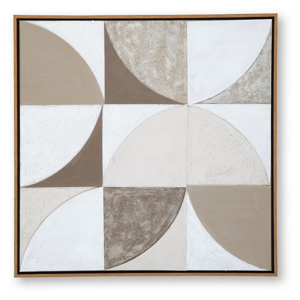 Harun Wall Art with Abstract Geometric Design, Multicolor Canvas 40x40