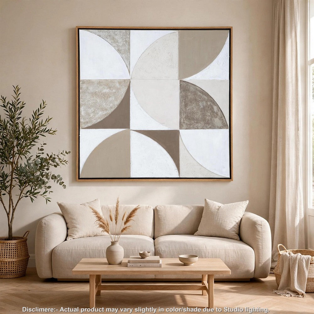 Harun Wall Art with Abstract Geometric Design, Multicolor Canvas 40x40