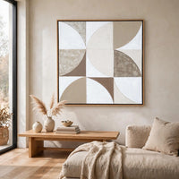 Harun Wall Art with Abstract Geometric Design, Multicolor Canvas 40x40
