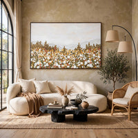 Enima Floral Landscape Wall Art with Wood Frame, Multicolor Canvas 36x60