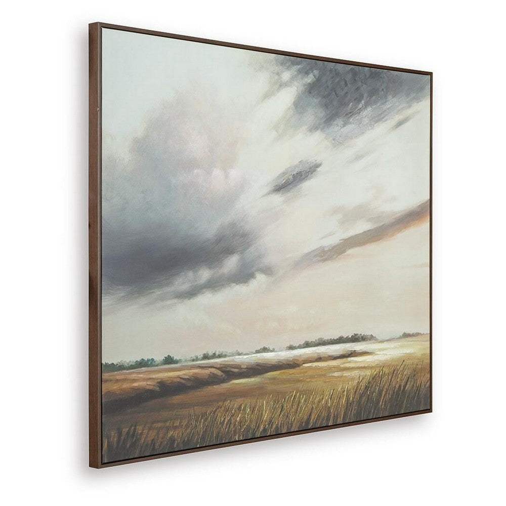 Tayo Hand-Painted Wall Art, Landscape Scenic Detail, Multicolor Canvas 40x50