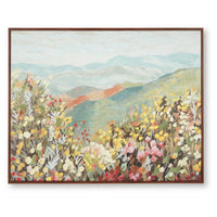 Prado Wall Art, Floral Landscape with Mountain View, Multicolor Canvas 40x50