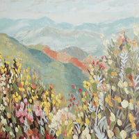 Prado Wall Art, Floral Landscape with Mountain View, Multicolor Canvas 40x50