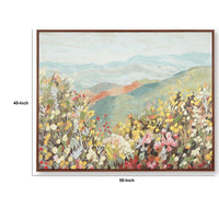 Prado Wall Art, Floral Landscape with Mountain View, Multicolor Canvas 40x50