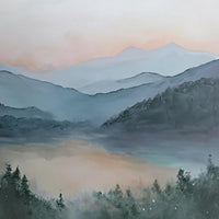 Verny Wall Art with Mountain Landscape Design, Multicolor Canvas 36x60