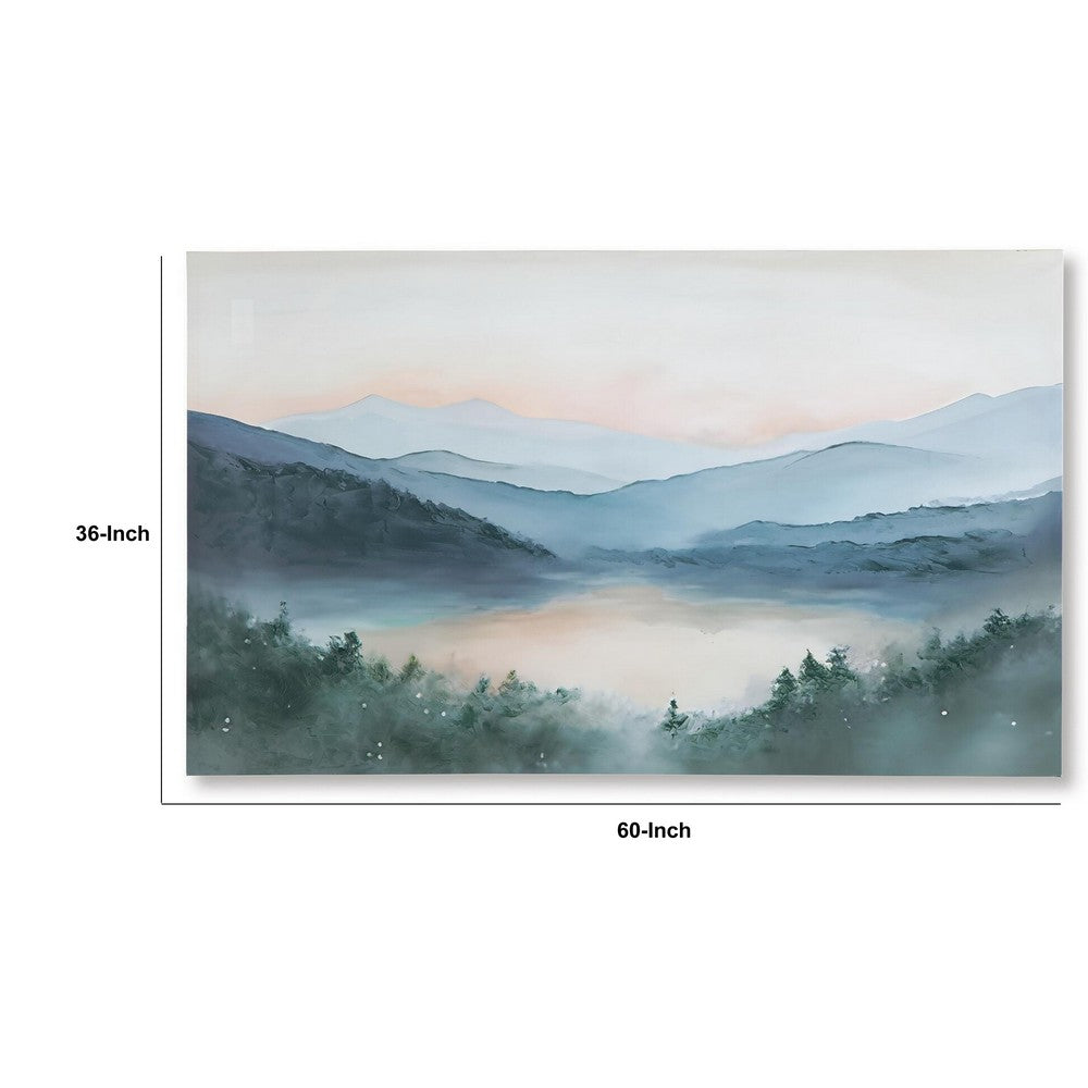 Verny Wall Art with Mountain Landscape Design, Multicolor Canvas 36x60