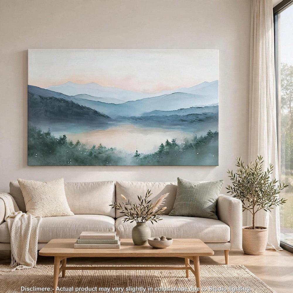 Verny Wall Art with Mountain Landscape Design, Multicolor Canvas 36x60