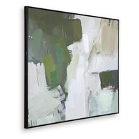 Enid Wall Art with Brushstroke Details, Multicolor Canvas, Black Frame 40x50